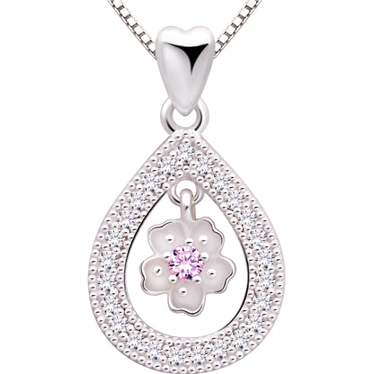 ALOV 珠宝纯银无尽的爱方晶锆石吊坠项链